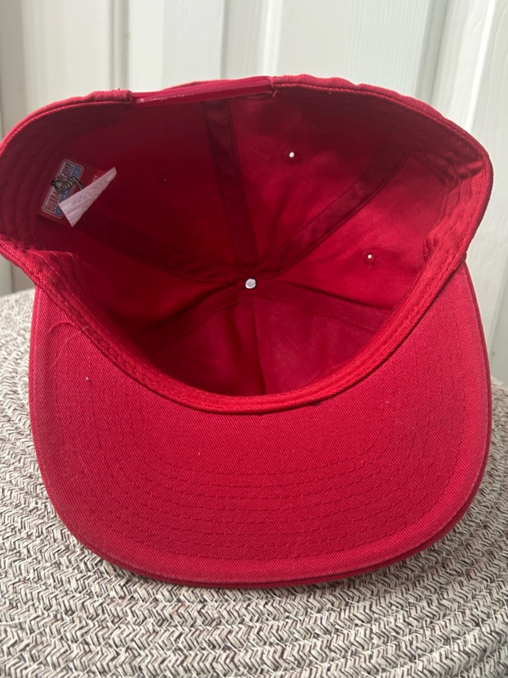 Bubba Gump Shrimp Co. Adult One Size Embroidered Distressed SnapBack Cap Red - Picture 5 of 6
